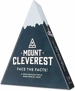 Mount Cleverest trivia card game box product photo
