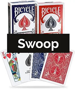 2 decks of playing cards labeled Swoop for the card game