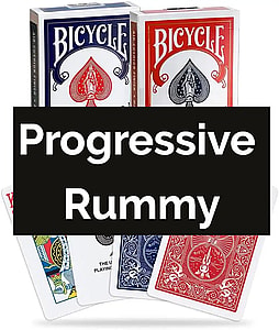 Progressive rummy playing cards game