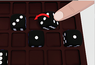 example illustration showing a tilt sideways rule from the dice game dittle