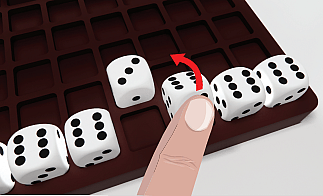 example illustration showing a tilt forward move from the dice game dittle