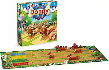 Go! Doggy Go! pet dog board game box and board
