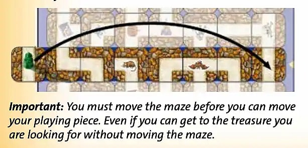 example of moving the maze from the rulebook of labyrinth board game